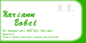 mariann bobel business card